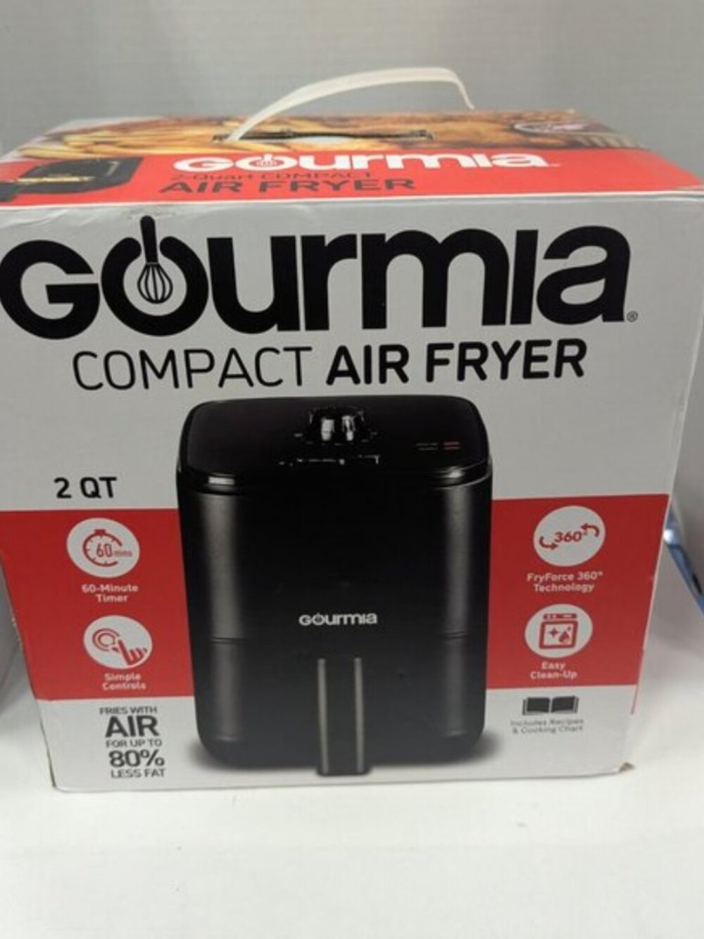 Gourmia GAF222 2Qt Air Fryer | Oil-Free | Timer | Nonstick | Compact
